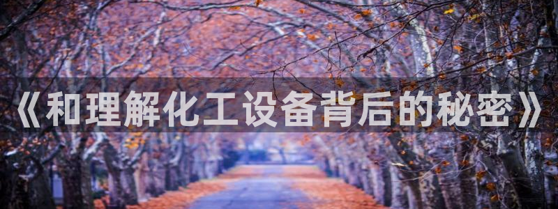 新宝gg平台注册官网：《和理解化工设备背后的秘密》